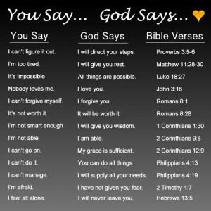 You say... God says...