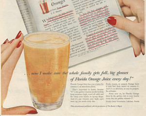 Florida Orange Juice Original 1954 Vintage Ad w/ Color Photo of a ...