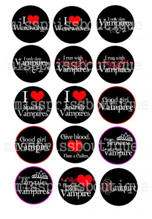 TWILIGHT\/VAMPIRE SAYINGS ONE INCH BOTTLECAP GRAPHICS