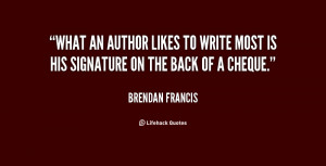 What an author likes to write most is his signature on the back of a ...