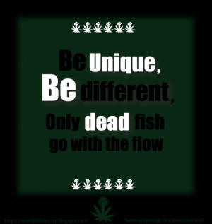 ... Different; for only dead fish go with the flow’ – Weed Philosophy