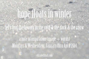 ... hope floats in winter ~ a note of inspiration every Mon and Wed, Jan