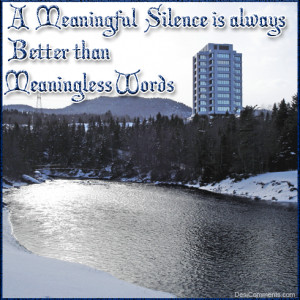 meaningful silence is always better than meaningless words