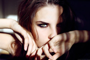 beautiful, brunette, eyes, girl, gorgeous, green, hair, hands, hot ...