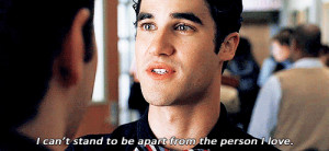 blaine, chris colfer, glee, klaine, kurt, love, quotes, darren chris ...