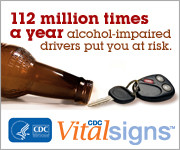 112 million times a year alcohol-impaired drivers put you at risk. CDC ...