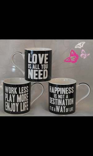 ... » Gifts for under £5 » Black & White Words of Wisdom Quote Mugs