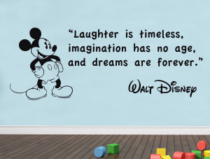 LAUGHTER-IS-TIMELESS-Walt-Disney-Quote-Decal-WALL-STICKER-Art-Mickey ...