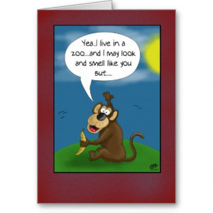 Funny Birthday Cards: Monkey’s perspective