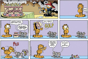 There's a comic strip where Garfield is watching an infomercial for ...