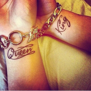 Couples Tattoo - Queen and King - Wrist