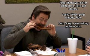 Note: In the picture above, Ron is tossing a burger at his head ...