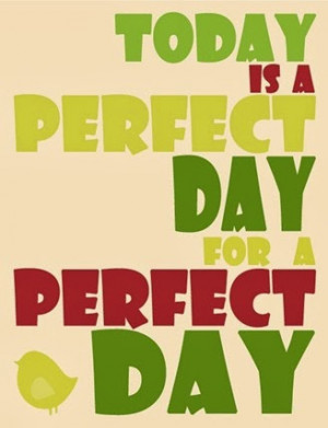 Today is a Perfect Day for a Perfect Day!