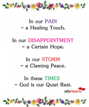 In Our PAIN – A Healing Touch. In Our….