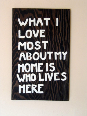 What I Love Most About My Home Quote On The Wood Print