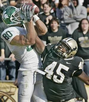 Good grab: Tight end Kellen Davis' touchdown catch helped the Spartans ...