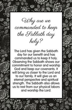Remember the Sabbath Day!
