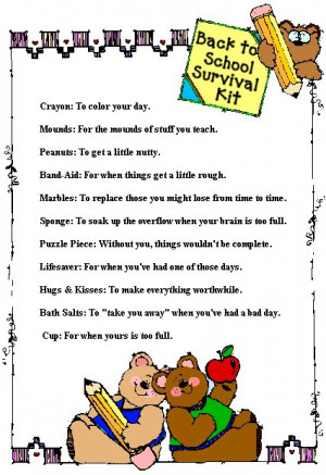 Back To School Survival Kit ~Version 1
