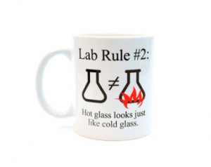 Science Chemistry Laboratory Funny Coffee or Tea Mug- Rule 2 Hot glass ...