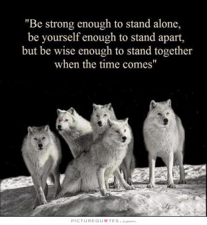... be wise enough to stand together when the time comes Picture Quote #1