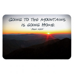 Mountain Sunset Star Shaped / John Muir quote Rectangular Photo Magnet