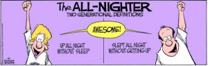 23. The all nighter: two generational definitions