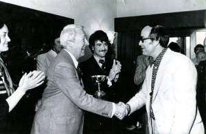 Edward Heath presenting me with the Edward Heath trophy at El Pariso