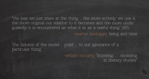 ... Question Heidegger and McCarty Quotes Weiser and Benjamin Quotes