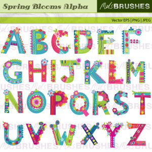Spring Alphabet Letters Clip Art