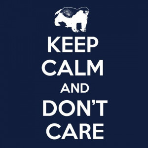 Keep Calm and Carry On? I think not...Honey Badger would say this ...