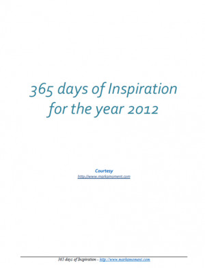 365 days of Inspiration for the Year 2012