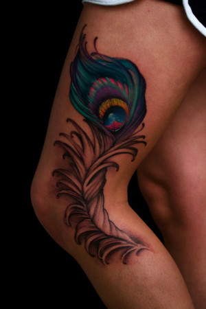 Peacock Feather Tattoo Foot