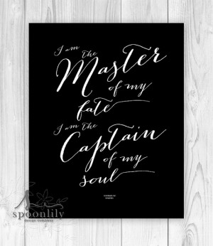 Typography Quote Print, Extract from Invictus quote, Quote Art Print ...