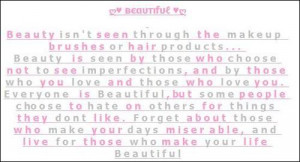 ... is Not seen Through the Makeup Brushes or hair Products - Beauty Quote