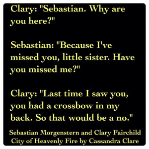 Sebastian Morgenstern and Clary Fairchild (City of Heavenly Fire by ...