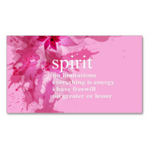 Pink Abstract Inspirational Spiritual Quote Business Card
