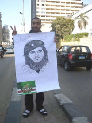 ... Hero, Emir Khattab (Rahimahullah) outside the Russian Embassy in Cairo