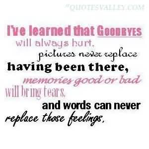 ve Learned That Goodbyes Will Always Hurt