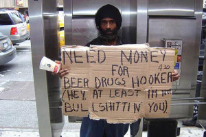 Homeless People With Funny Homeless Signs And Quotes