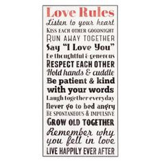 Love Rules Wall Plaque | Kirkland's More
