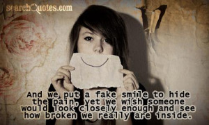quotes about hiding pain behind a smile