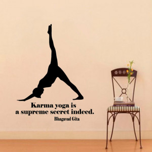 Wall Decals Girl Quote Karma Yoga Is A Supreme Secret Indeed ...
