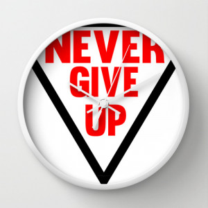 Never Give Up | Fitness & Bodybuilding Motivation Quote Wall Clock