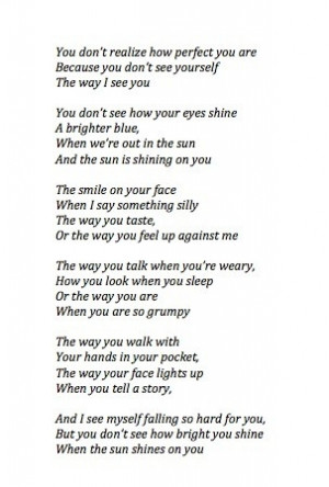 You don't know how perfect you are. #quote #quotes #poem #poetry #love ...