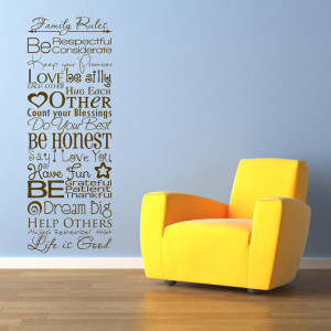 Home » Quotes » Family Rules - Quote - Sayings - Wall Decals