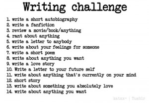 tumblr writing challenge