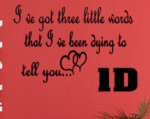 Three Little Words One Direction Wall Decal Wall Quote Desings Sticker ...