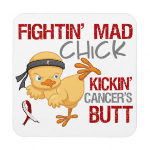 Fightin Chick Throat Cancer Coaster