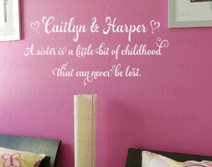 Sister Wall Decal Quotes - Baby Nur sery Twin Girls Teen Vinyl Wall ...