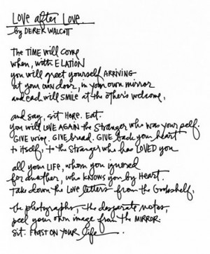 Love After Love by Derek Walcott (my handwriting)